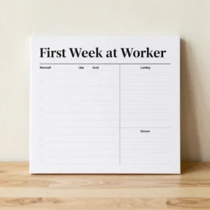 First Week Planner